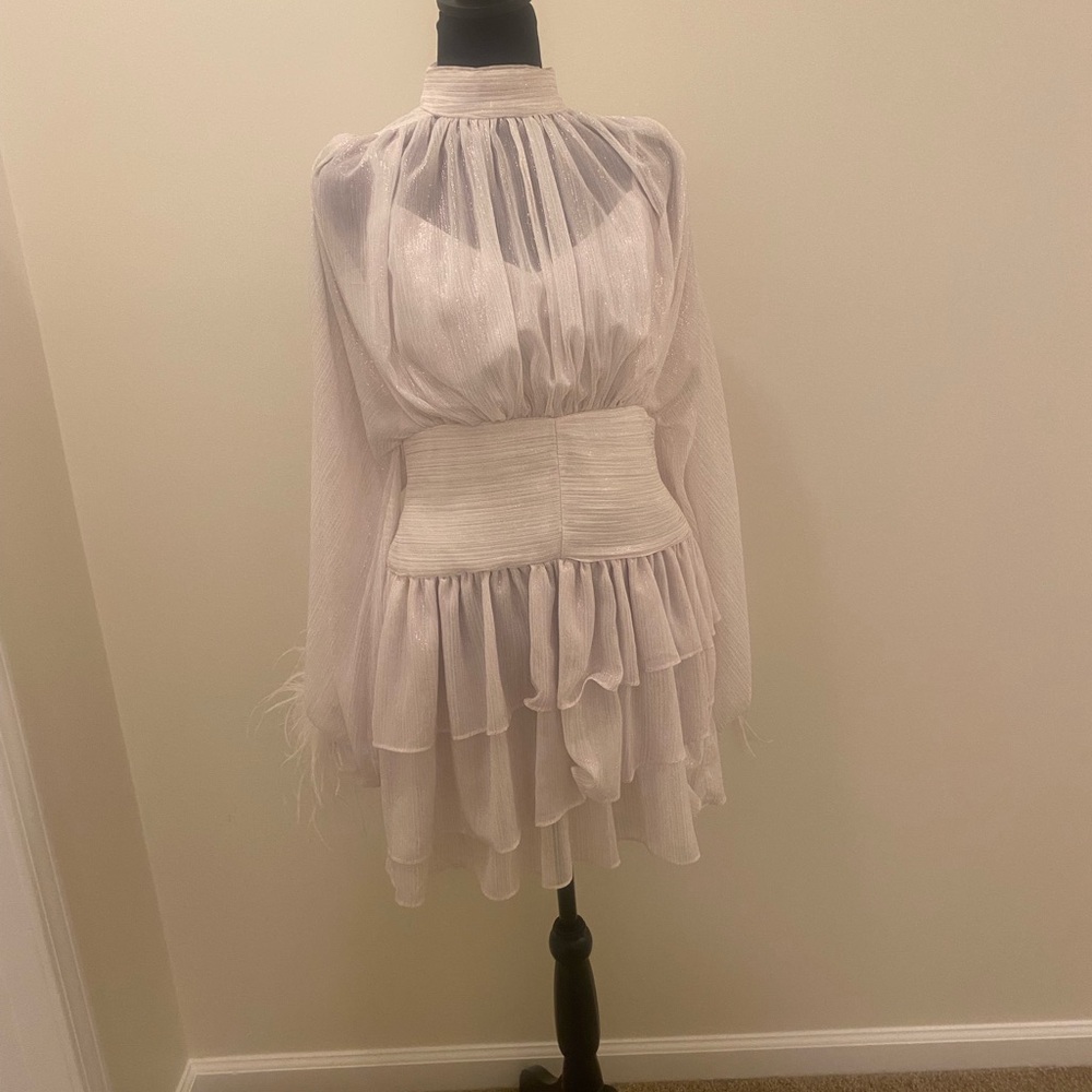 WHIT Sheer White Dress with Elegant Details